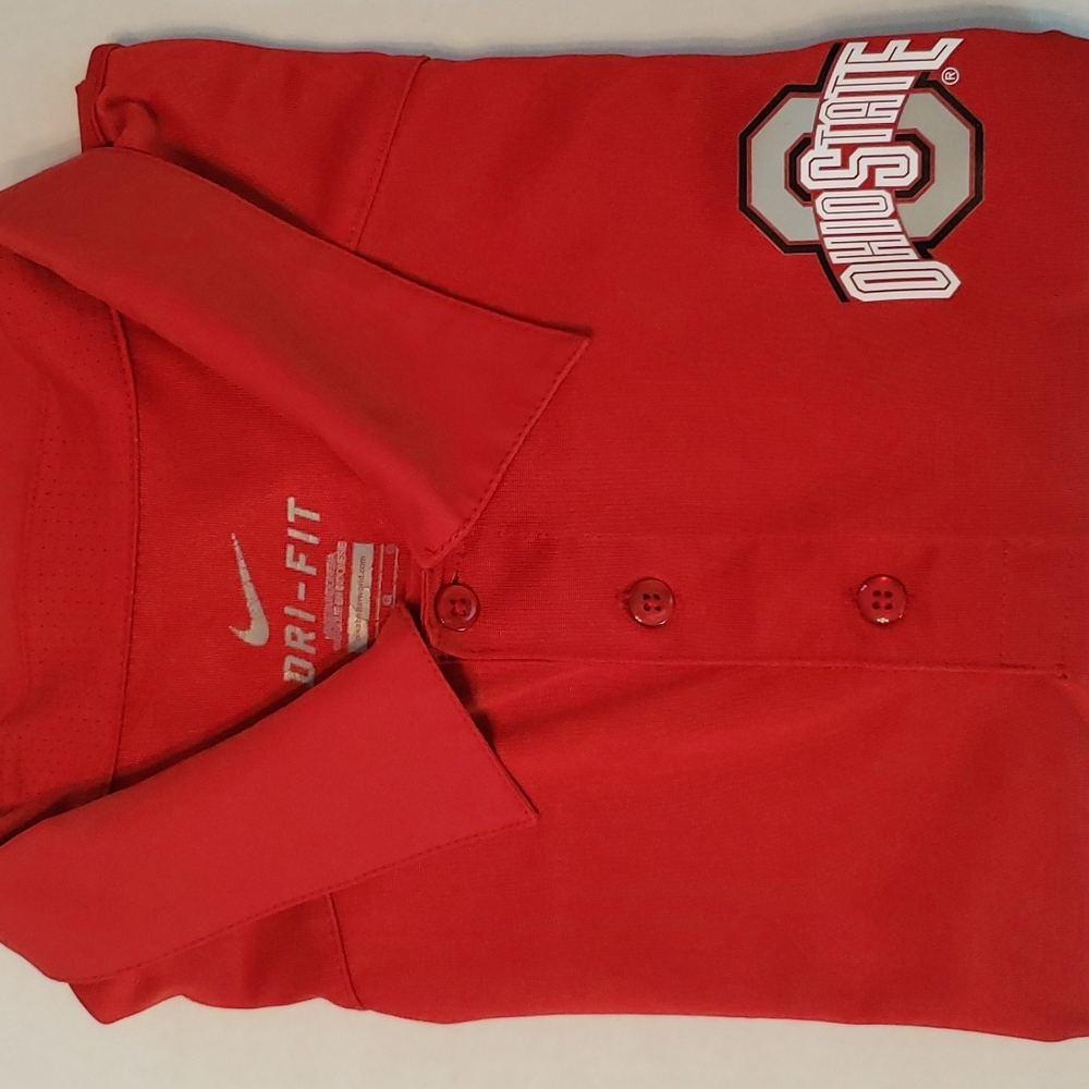 Nike | Men's Dri-Fit Red Ohio State Activewear Golf Polo L